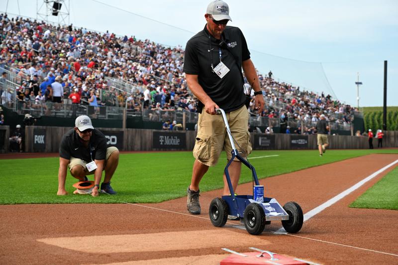 MLB at Field of Dreams Game baseball stadium cornfield BrightView